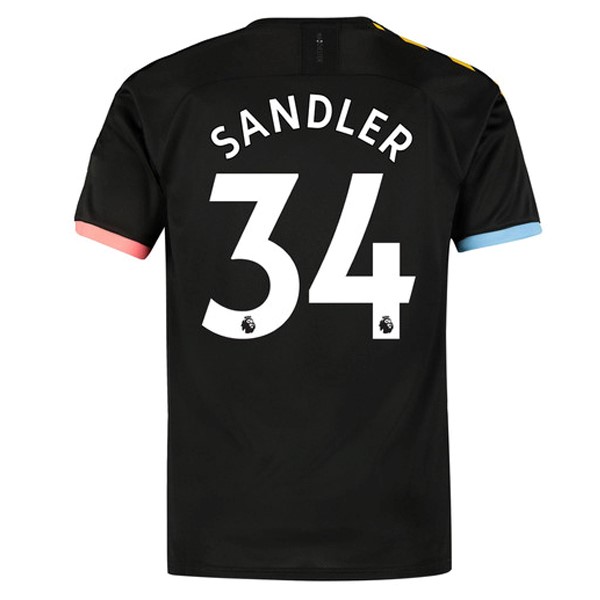 Camiseta Manchester City NO.34 Sandler Segunda equipo 2019-20 Negro